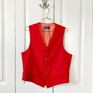 NWT 1960s Red Wool‎ Pendleton Vest size 40 Christmas Santa Claus